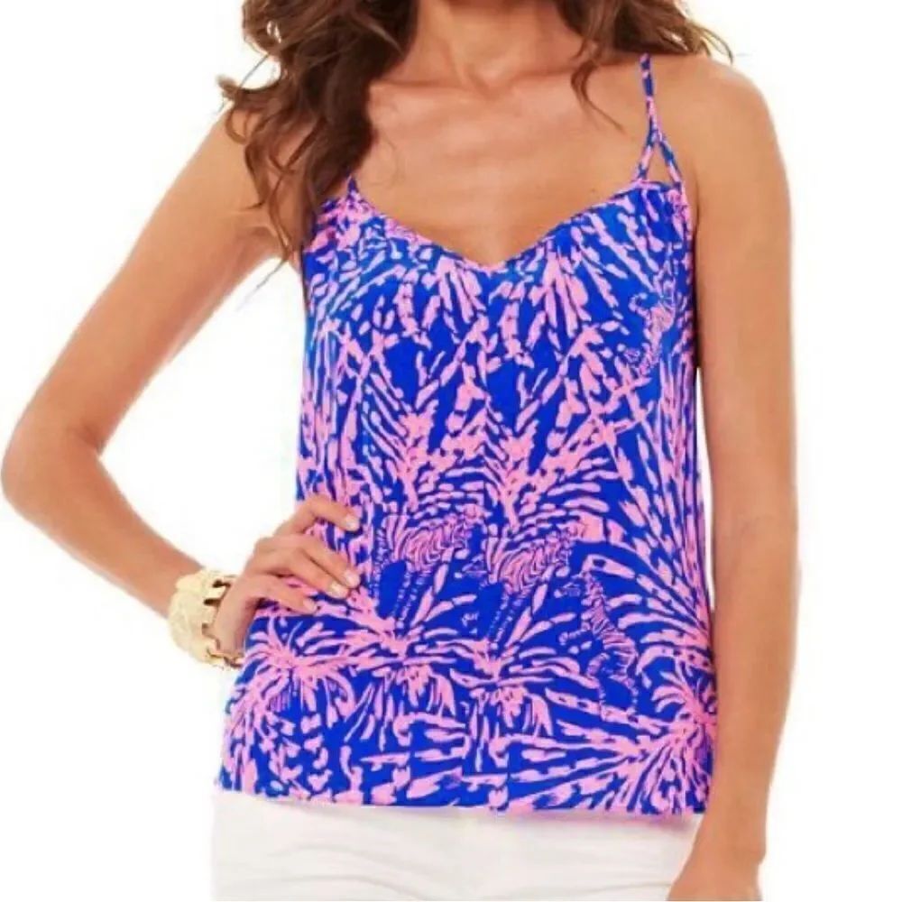 Lilly Pulitzer Rollin in the Grass Rory Zebra Top Size XXS